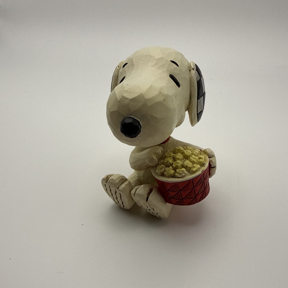 JIM SHORE PEANUTS‎ Figurine SNOOPY EATING POPCORN Movie Theater Butter Food